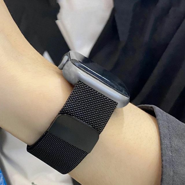 Apple Watch ミラネーゼループバンド　シルバー 45mm対応 メンズの時計(金属ベルト)の商品写真