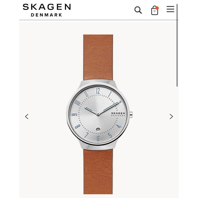 期間限定SKAGEN - スカーゲン GRENEN SLIM ブラウンレザーウォッチ