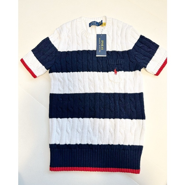 POLO RALPH LAUREN - 【美品】ポロラルフローレン セーター 半袖 ネイビー