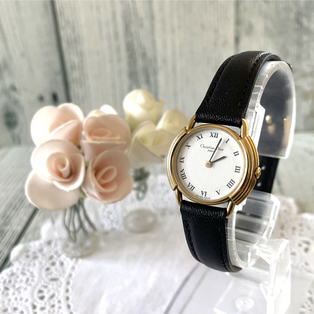 Christian Dior(クリスチャンディオール)の【電池交換済】Christian Dior ディオール 腕時計 ラウンド CD柄 レディースのファッション小物(腕時計)の商品写真