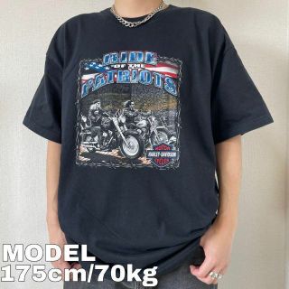 ハーレーダビッドソン(Harley Davidson)のハーレーダビッドソン 両面ビッグプリントTシャツ 2XL ブラック 黒 バイカー(Tシャツ/カットソー(半袖/袖なし))