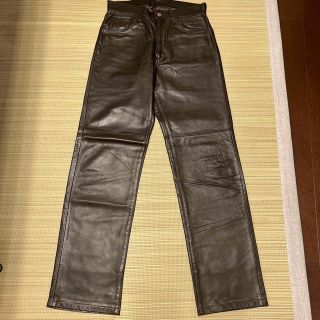 メンズビギ(MEN'S BIGI)のレザーパンツ　本革　ブラウン　❷(その他)