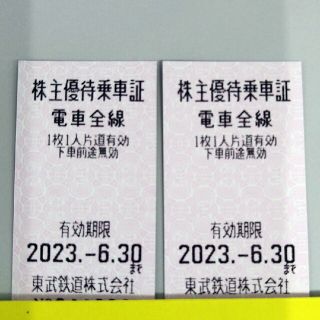 東武鉄道  株主優待 乗車証 乗車券2枚セット(鉄道乗車券)