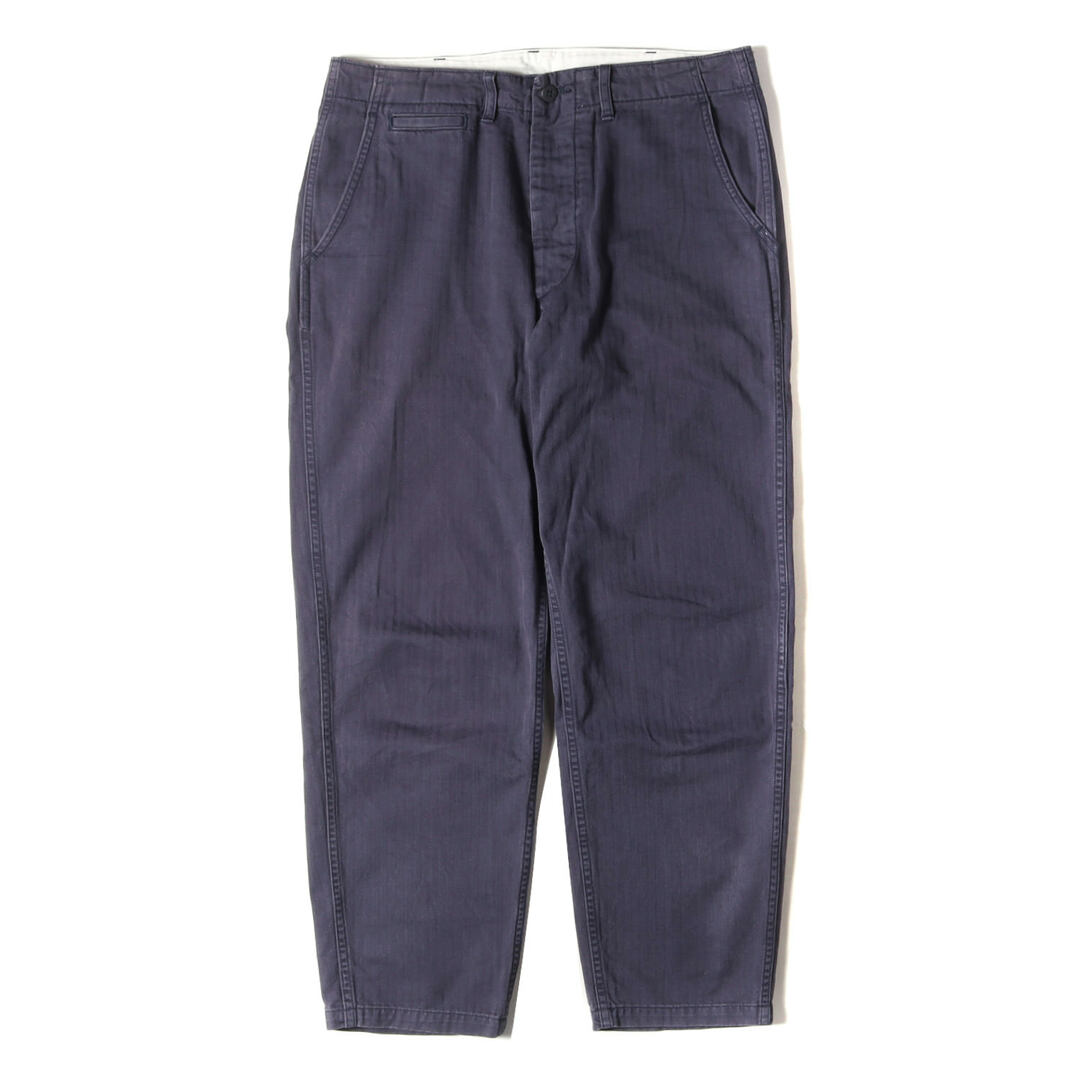 STANDARD CALIFORNIA スタンダードカリフォルニア パンツ サイズ:W32 ヘリンボーン ツイル テーパード ワークパンツ SD Herringbone Pants WT 22SS トラウザー USMC HBT ネイビー 紺 日本製 ボトムス ズボン【メンズ】パンツ