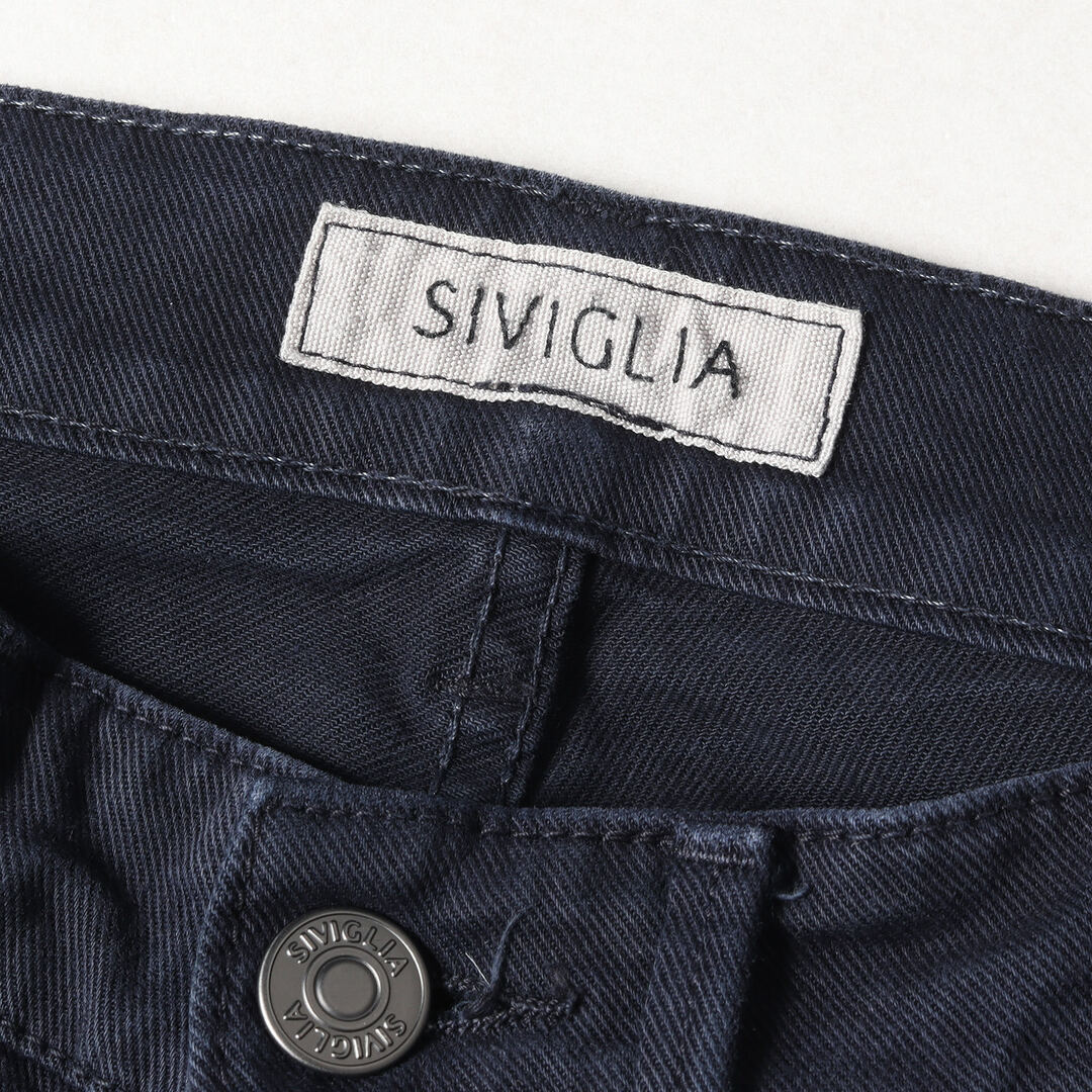 SIVIGLIA イタリア製 スリムテーパードストレッチパンツ 30 ネイビー