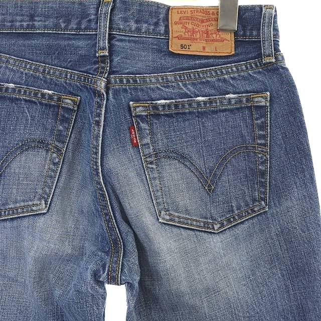 LEVI’S 501 ストレートワイドデニム ダメージ加工