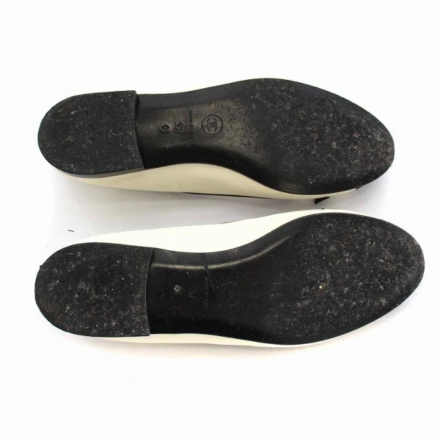 CHANEL(シャネル)のシャネル バレエシューズ フラット パンプス ココマーク リボン 37 白 黒 レディースの靴/シューズ(バレエシューズ)の商品写真