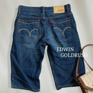 エドウィン(EDWIN)の【美品♡】　EDWIN GOLDRUSH　赤ミミコットンリネンデニムハーフパンツ(ショートパンツ)