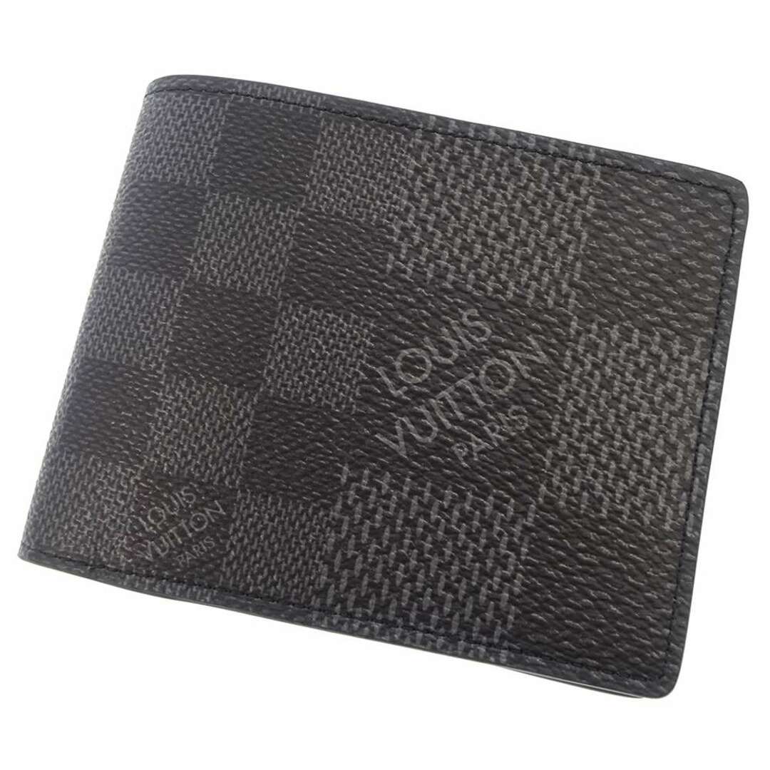 ルイヴィトン 二つ折り財布 ダミエ・グラフィット 3D  ポルトフォイユ・ミュルティプル N60434 ヴィトン メンズ 黒 ブラック折り財布