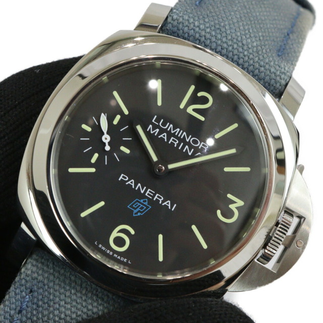 【OH・P済み】OFFICINE PANERAI オフィチーネ パネライ　ルミノール　ロゴ　PAM00777　手巻き　スモールセコンド　SS　キャンバスベルト　ブラック　ブルー　メンズ　腕時計松前R56号店