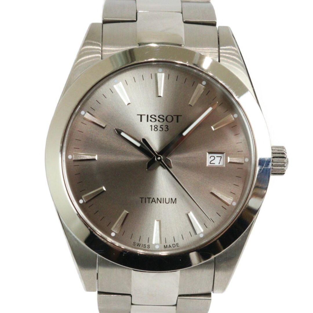 【ギャラ有】TISSOT　ティソ　ジェントルマン　T127.410.44.081.00　クオーツ　デイト　チタン　グレー　メンズ　腕時計松前R56号店