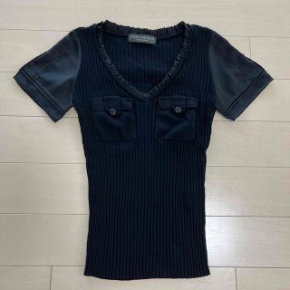 ボディドレッシングデラックス(BODY DRESSING Deluxe)のボディドレッシングデラックスBODYDRESSINGDeluxe半袖ニット38黒(カットソー(半袖/袖なし))