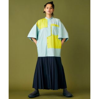 エンフォルド(ENFOLD)の美品 ENFOLD エンフォルド HALFSLEEVE DRESS 38(ロングワンピース/マキシワンピース)