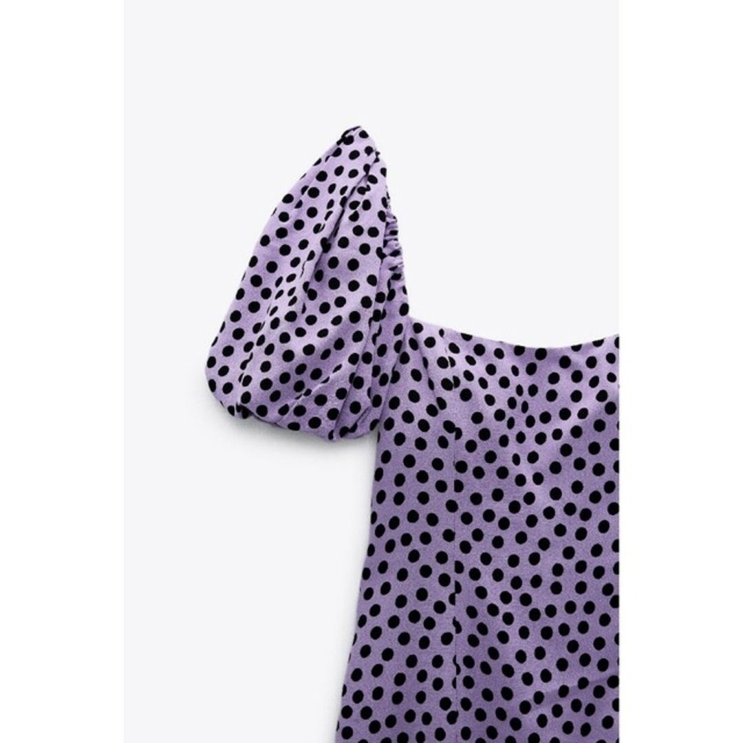 ZARA - 【完売品】ZARA ドット柄ミディ丈ワンピース Sサイズの ZARA - 【完売品】ZARA ドット柄ミディ丈ワンピース Sサイズの