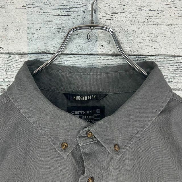 carhartt(カーハート)の【希少‼︎】カーハート ロゴタグ 胸ポケット 半袖 ワークシャツ 美品 メンズのトップス(シャツ)の商品写真