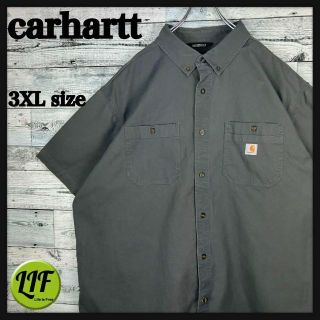 カーハート(carhartt)の【希少‼︎】カーハート ロゴタグ 胸ポケット 半袖 ワークシャツ 美品(シャツ)