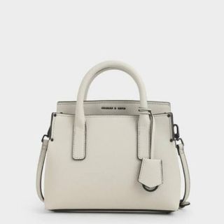 チャールズアンドキース(Charles and Keith)のストラクチャード ダブルトップハンドルトート(ハンドバッグ)