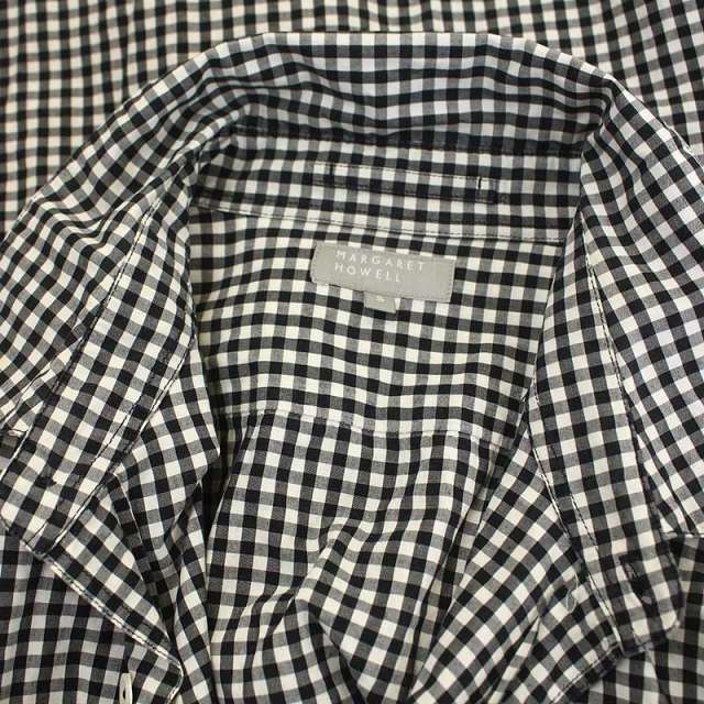 MARGARET HOWELL(マーガレットハウエル)のマーガレットハウエル ギンガムチェックシャツ 長袖 前開き S 黒 白 メンズのトップス(シャツ)の商品写真