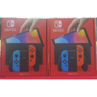 ニンテンドースイッチ(Nintendo Switch)の【2台セット】新品 ニンテンドースイッチ 有機ELモデル ネオンカラー (携帯用ゲーム機本体)