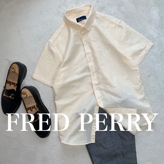 FRED PERRY - FRED PERRY リネン混 BDシャツ L 半袖シャツ オシャレな ...