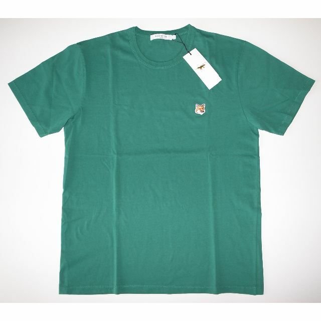 maison kitsune fox head tシャツ green sizeL