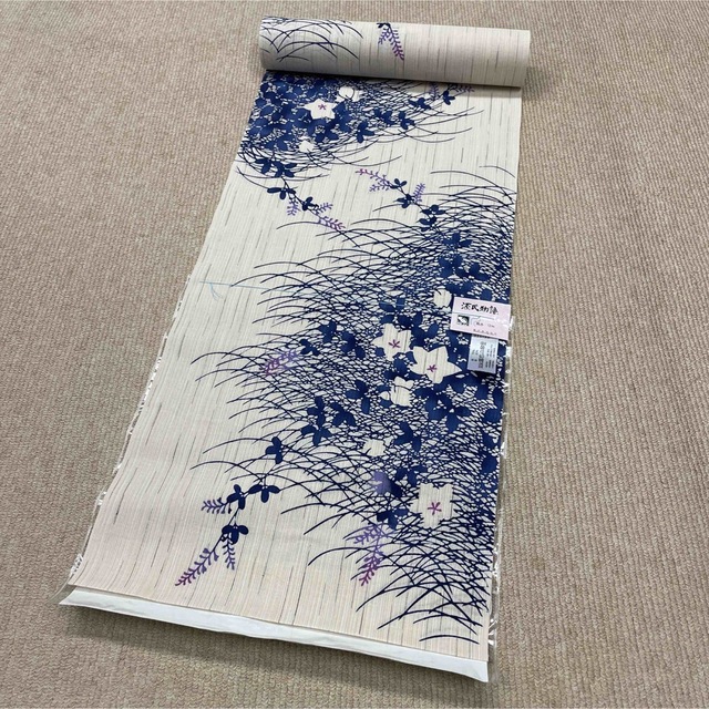 新品 反物 源氏物語 さわらび 麻 綿 本染 浴衣 ゆかた 夏の着物 和装