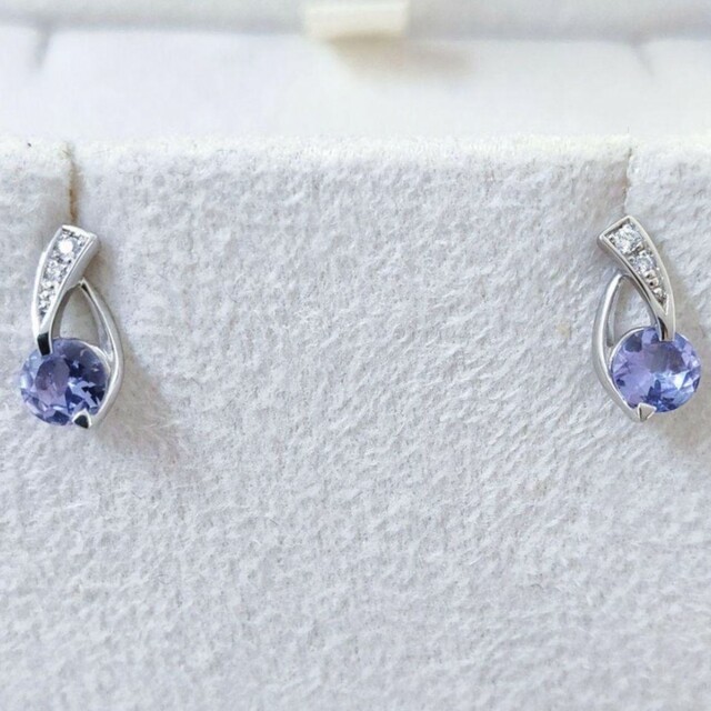 スタージュエリー ダイヤモンド×タンザナイト ネックレス ピアス Pt950 スタージュエリー ダイヤモンド×タンザナイト ネックレス ピアス Pt950