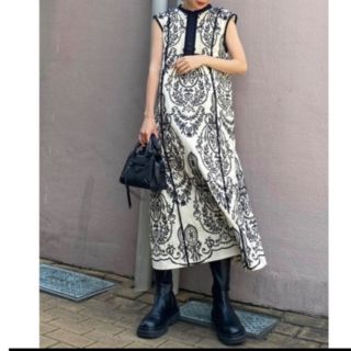 アメリヴィンテージ(Ameri VINTAGE)の★即納★AMERI DAMASK EMBROIDERY LINEN DRESS(ロングワンピース/マキシワンピース)