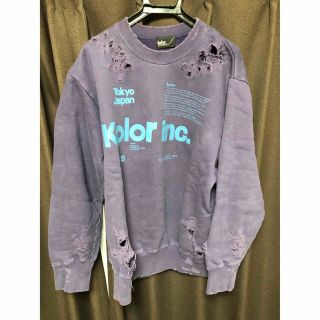 kolor カラー 衿ドッキング スウェット navy size3