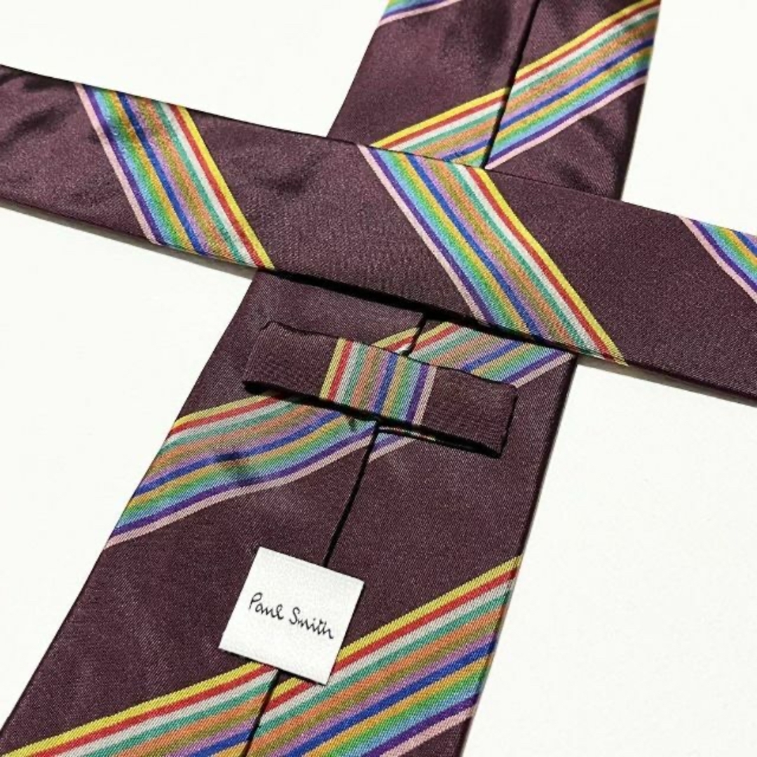 Paul Smith(ポールスミス)の【美品】ポールスミス ネクタイ マルチストライプ柄 裏地柄 シルク マルチカラー メンズのファッション小物(ネクタイ)の商品写真