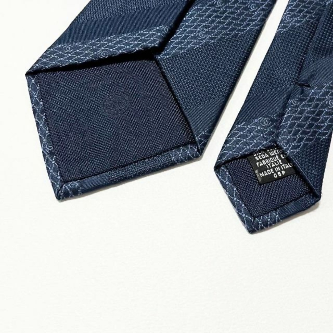 CHANEL - 激レア☆チェーン付き【美品】シャネル ネクタイ ストライプ