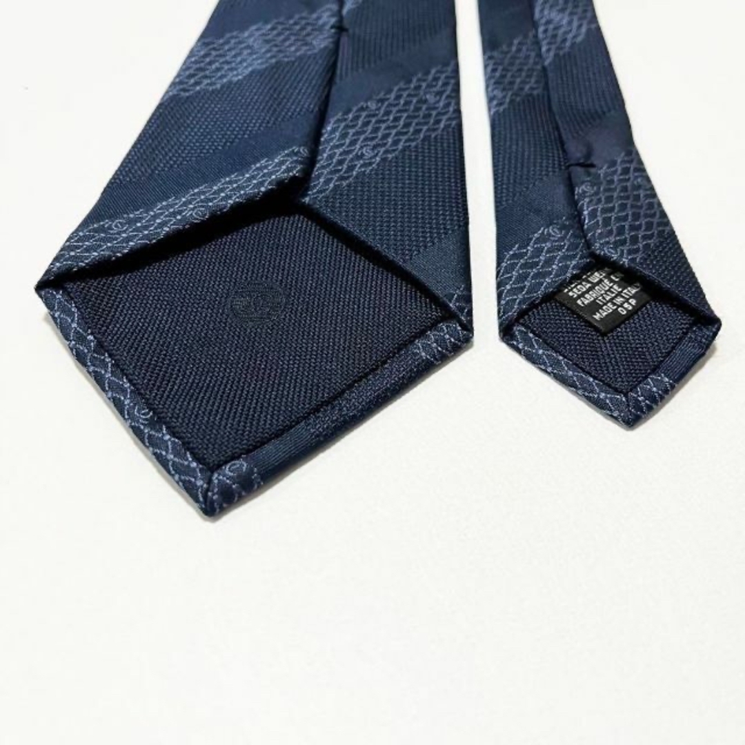 CHANEL - 激レア☆チェーン付き【美品】シャネル ネクタイ ストライプ