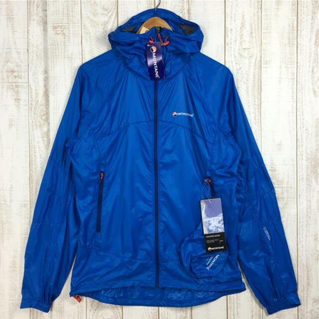 MENs M  モンテイン ライトスピード ジャケット Lite-Speed Jacket パーテックスクアンタム ウィンドシェル フーディ MONTANE GMLIJAE 701 Electric Blue ブルー系94cm重量