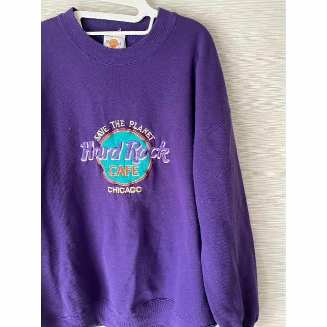 USA製 L 90s】ハードロックカフェ 刺繍ロゴ スウェット レアカラー