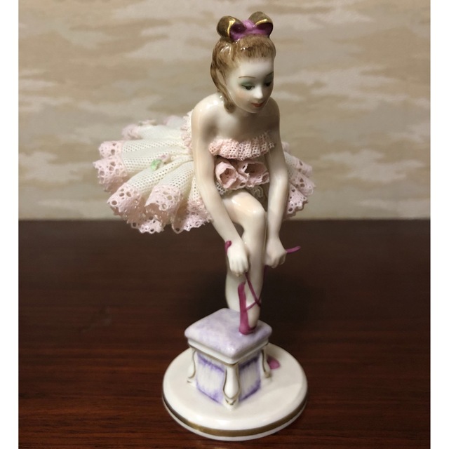 美品 アイリッシュドレスデン レースドール エンジェル 天使 ピンク