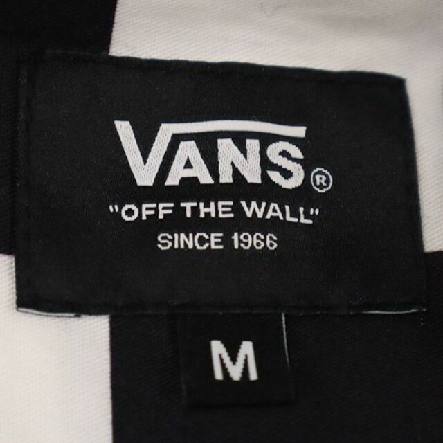 VANS(ヴァンズ)のバンズ チェック 半袖 シャツ M ブラック×ホワイト VANS レギュラーカラー メンズ 【中古】  【230606】 メール便可 メンズのトップス(シャツ)の商品写真