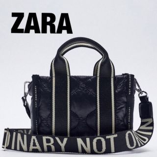 ザラ(ZARA)のテキストディテール ナイロン ミニトートバッグ　 斜め掛け　ZARA ザラ(トートバッグ)