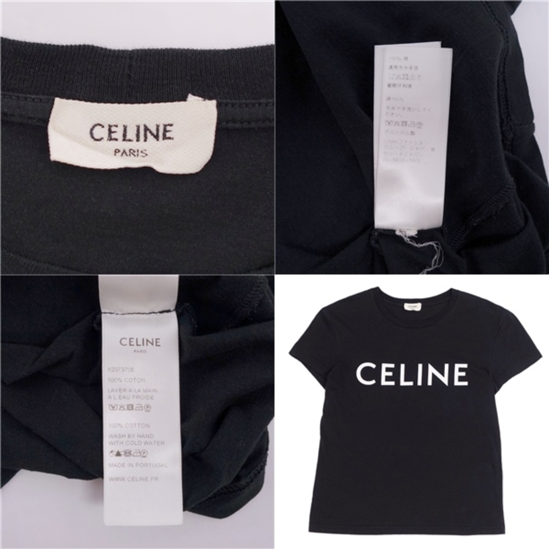 美品 セリーヌ CELINE Tシャツ カットソー 半袖 ショートスリーブ ロゴ