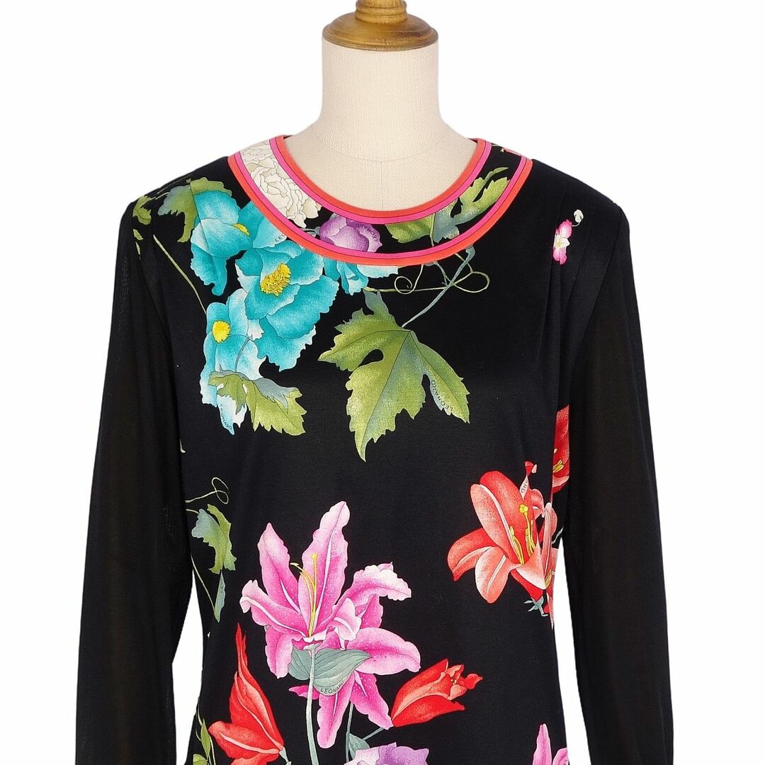 美品 レオナール LEONARD FASHION セットアップ スカートスーツ ブラウス スカート 花柄 レディース M マルチカラー