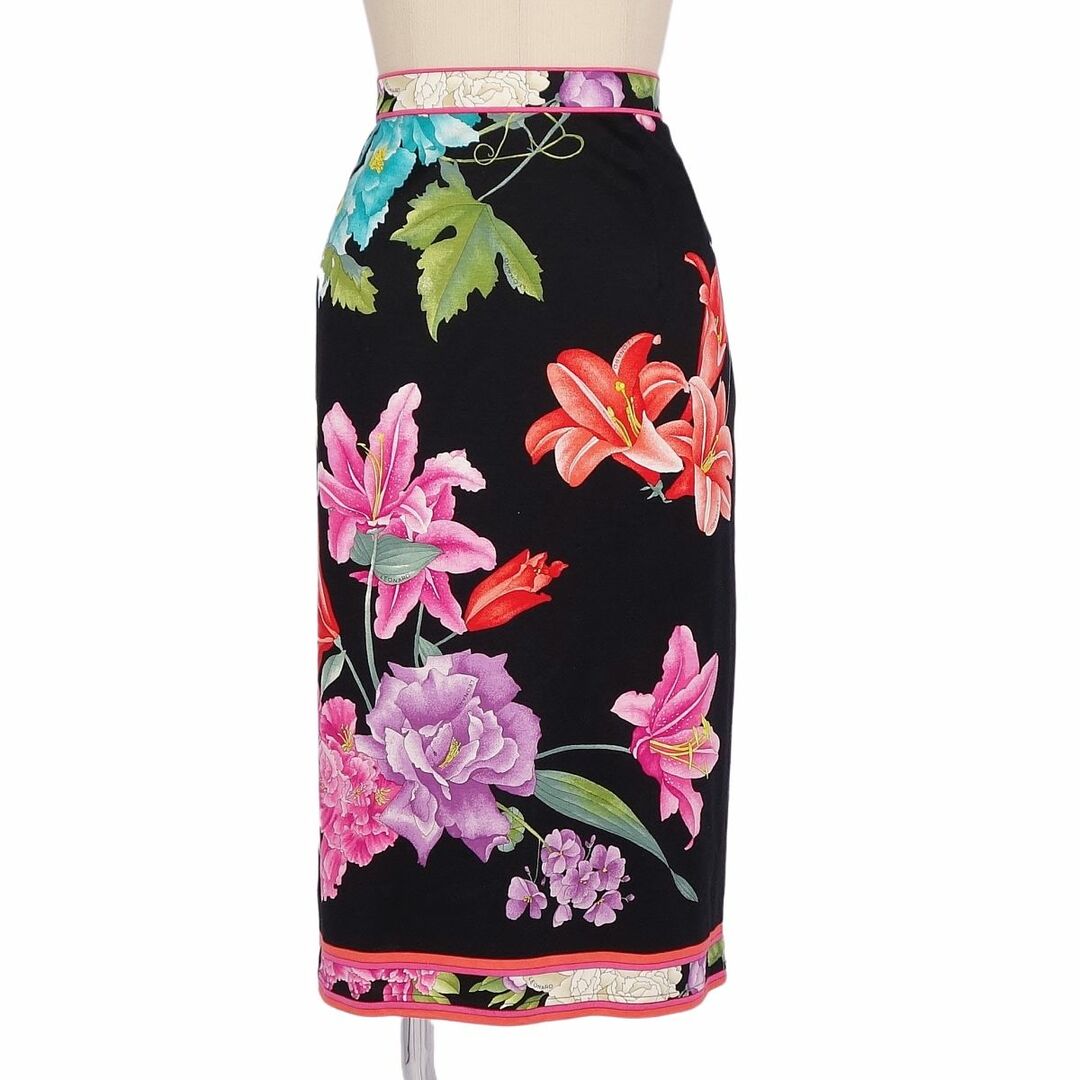 美品 レオナール LEONARD FASHION セットアップ スカートスーツ ブラウス スカート 花柄 レディース M マルチカラー