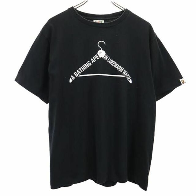 アベイシングエイプ 日本製 ロゴプリント 半袖 Tシャツ L ブラック系 A BATHING APE メンズ   【230606】 メール便可