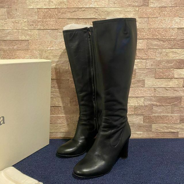 箱付き Max Mara マックスマーラ ロングブーツ 靴 ブラック