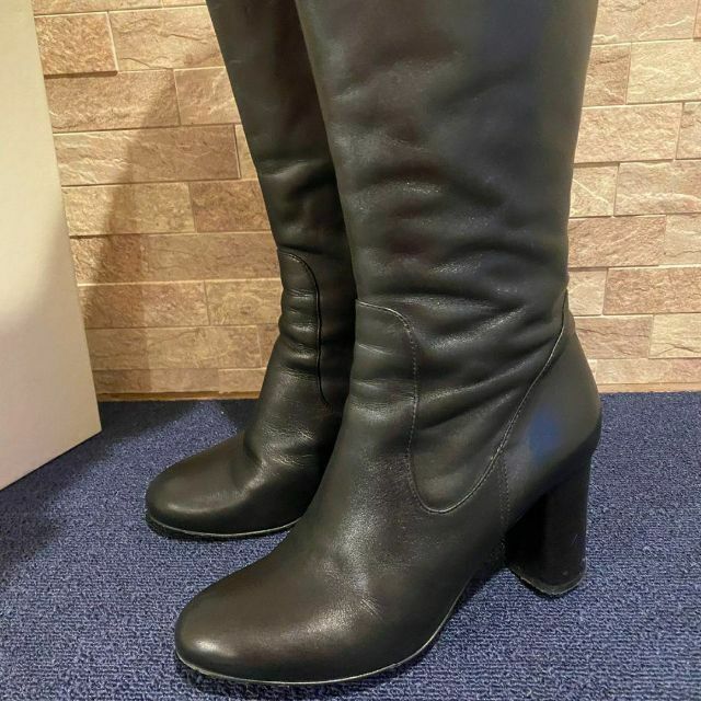 箱付き Max Mara マックスマーラ ロングブーツ 靴 ブラック