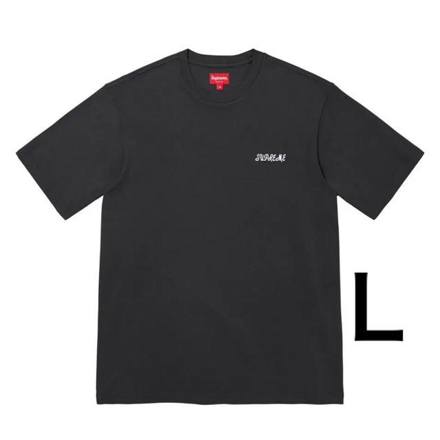 Supreme(シュプリーム)のシュプリーム ウォッシュト スクリプト エスエス トップ"ブラック"Ｌサイズ メンズのトップス(Tシャツ/カットソー(半袖/袖なし))の商品写真