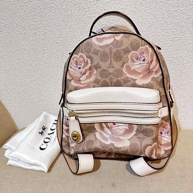 COACH コーチ ミニリュック バックパック ピンク レザー シボ革