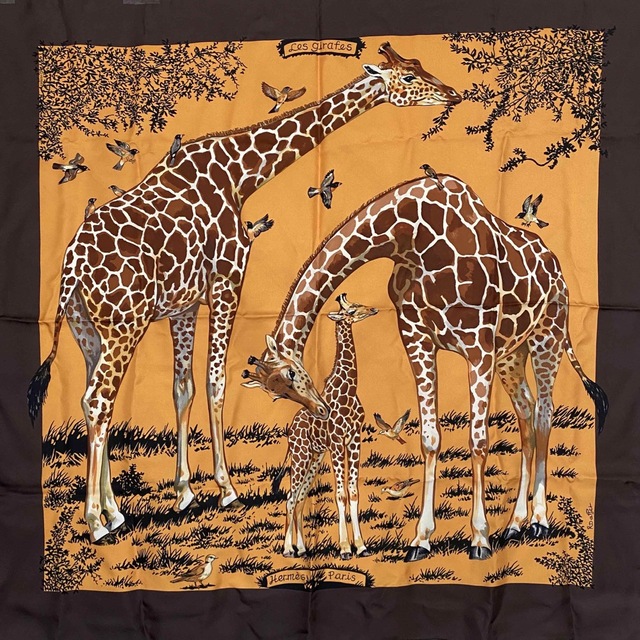 希少 HERMES エルメス カレ 90 スカーフ Les girafes