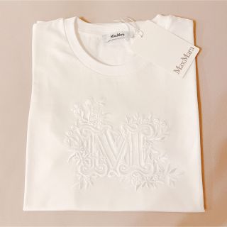 マックスマーラ(Max Mara)のMAX MARA SACHA Mロゴ 刺繍 コットン Tシャツ(Tシャツ(半袖/袖なし))