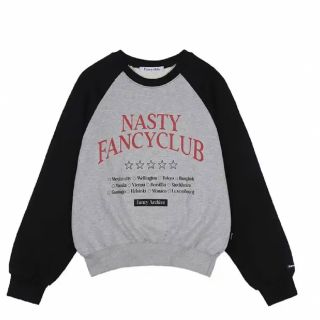 Nasty fancy club クロップド丈 スウェット シャツ