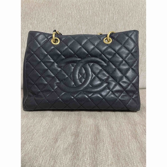 トートバッグCHANEL キャビアスキン ブラック ゴールド トートバック