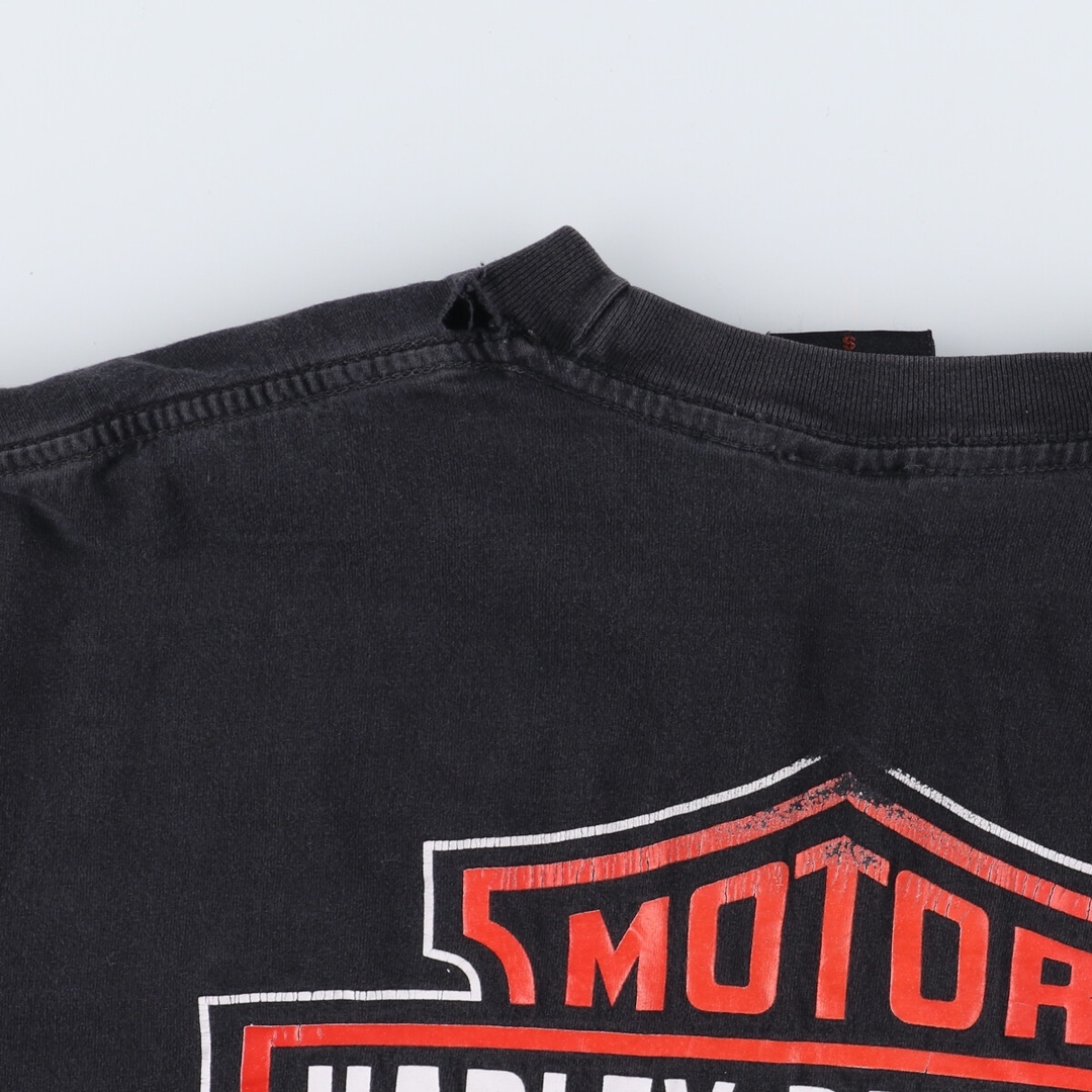 Harley Davidson(ハーレーダビッドソン)の古着 ハーレーダビッドソン Harley-Davidson 両面プリント カットオフ モーターサイクル バイクTシャツ レディースL /eaa339816 レディースのトップス(Tシャツ(半袖/袖なし))の商品写真